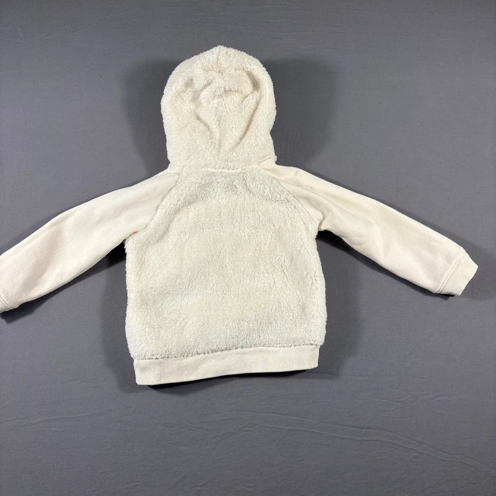 Baby Gap Cream Teddy Bear Fleece Hoodie Faux Fur Ears 18-24 Months 07/19